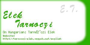 elek tarnoczi business card